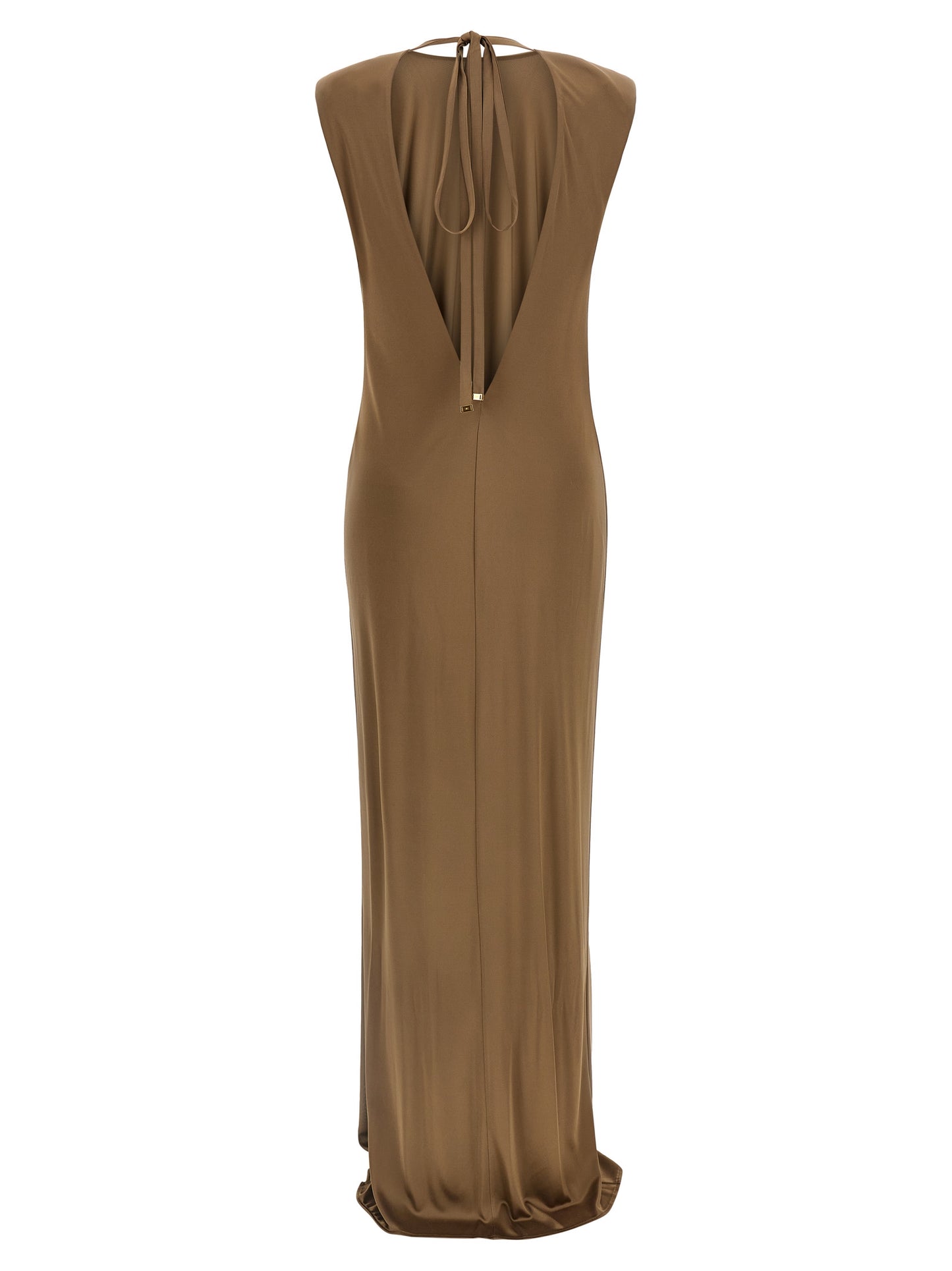 Beige Viscose Long Dress