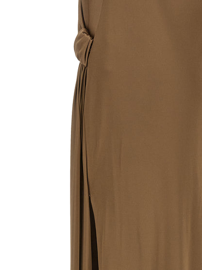 Beige Viscose Long Dress