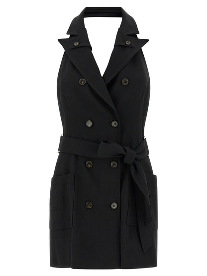 Black Viscose Short Dress