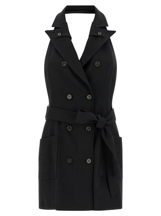 Black Viscose Short Dress