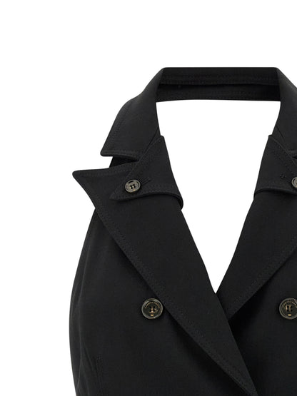 Black Viscose Short Dress