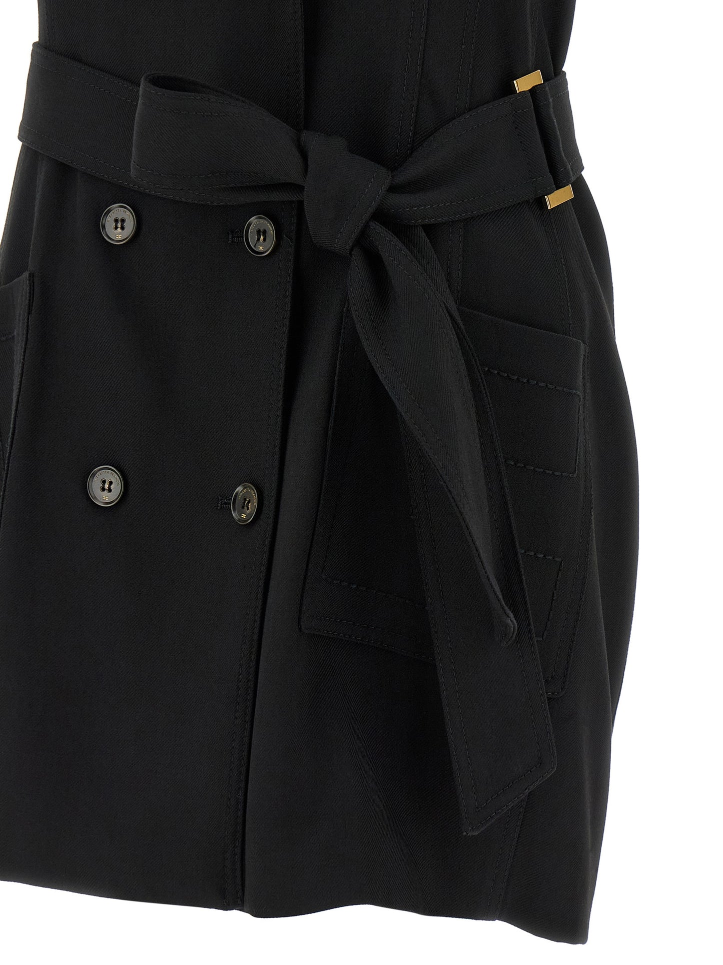 Black Viscose Short Dress