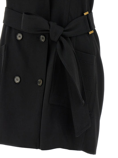Black Viscose Short Dress