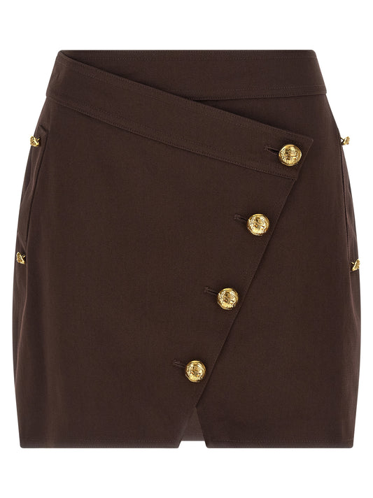 Brown Cotton Long Skirt