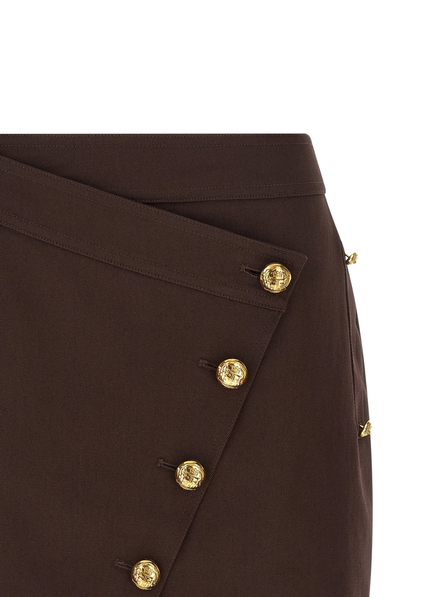 Brown Cotton Long Skirt