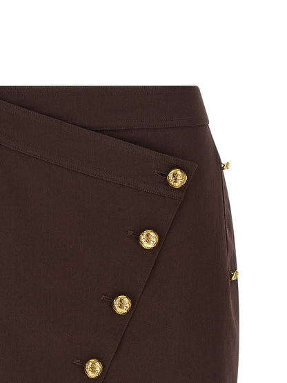 Brown Cotton Long Skirt