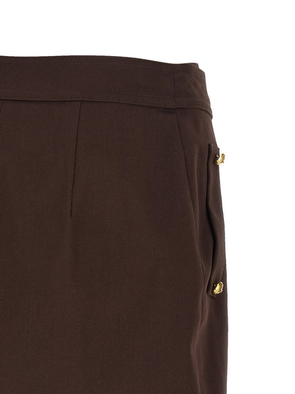 Brown Cotton Long Skirt