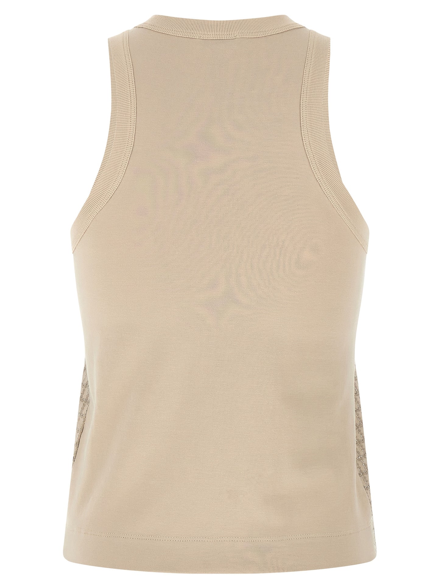 Beige Cotton Tank Tops