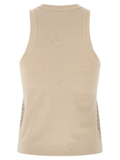 Beige Cotton Tank Tops