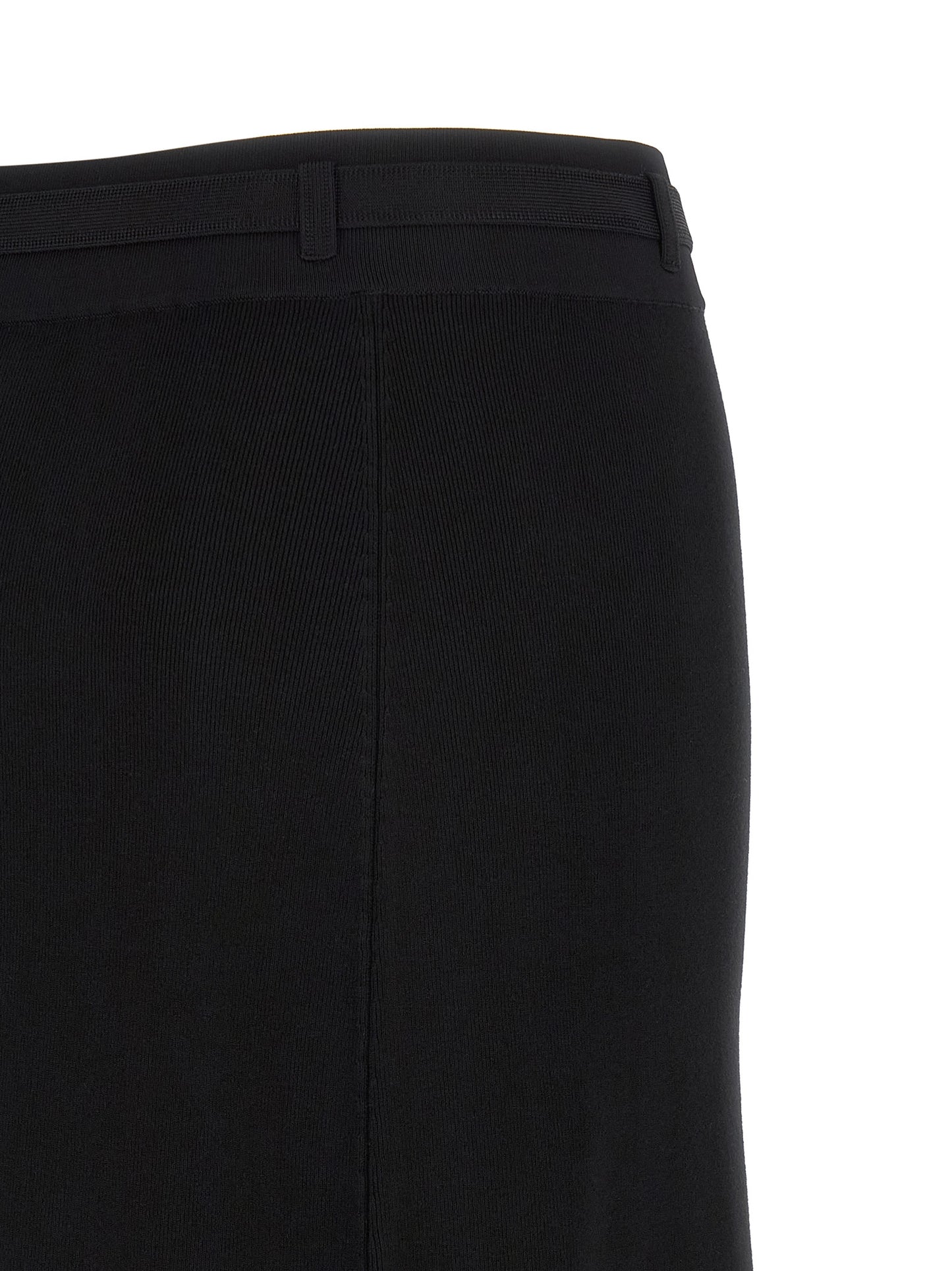 Black Viscose Midi Skirt