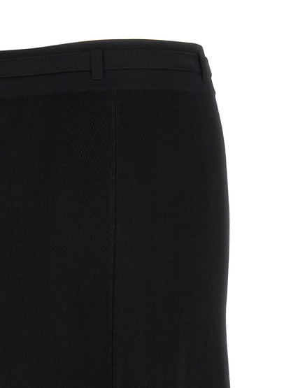 Black Viscose Midi Skirt