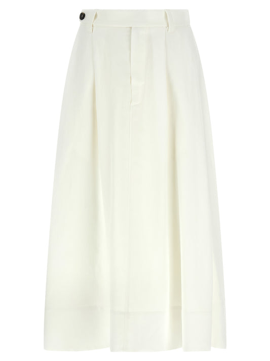 White Viscose Midi Skirt