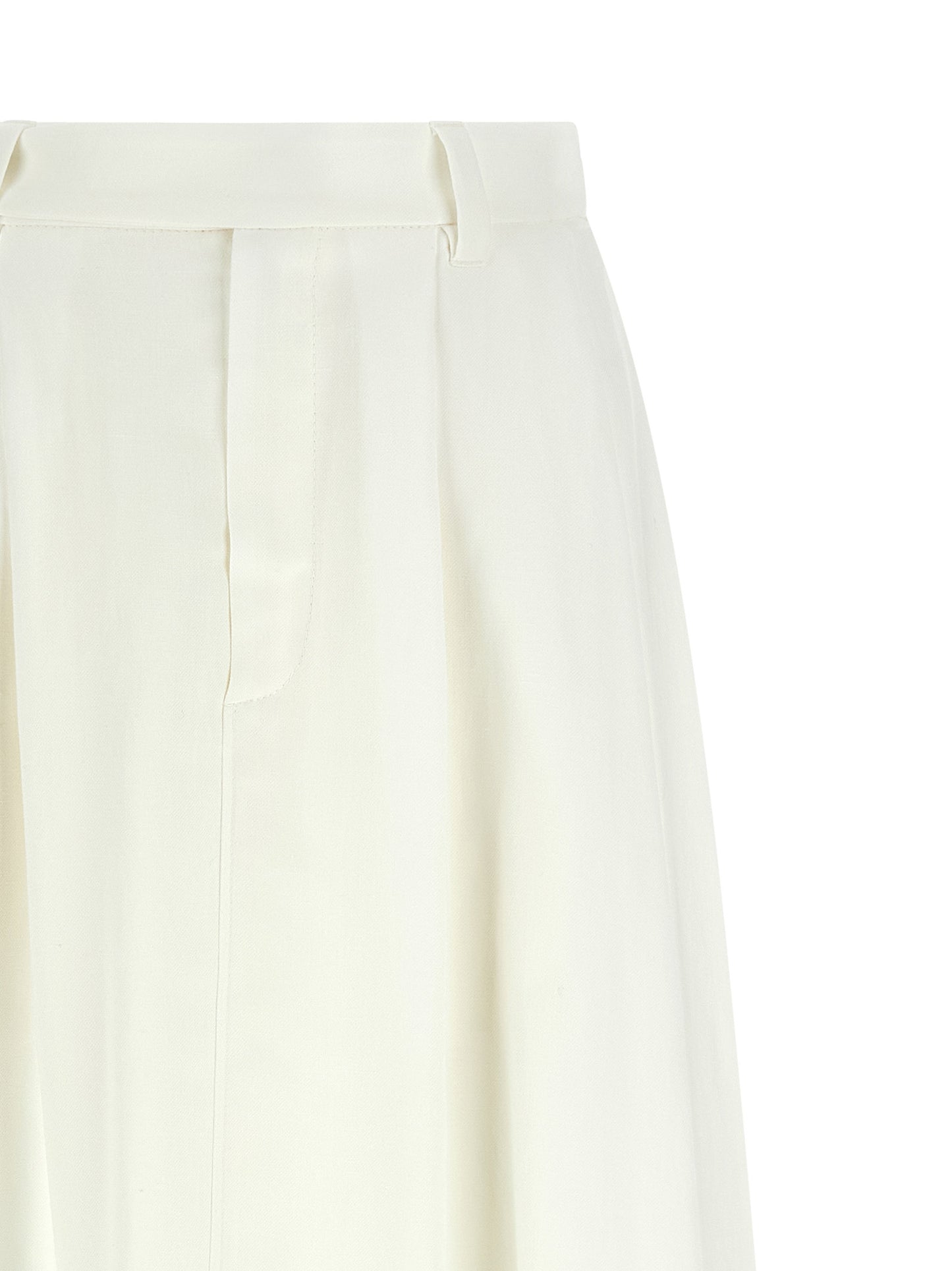 White Viscose Midi Skirt