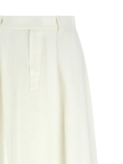 White Viscose Midi Skirt