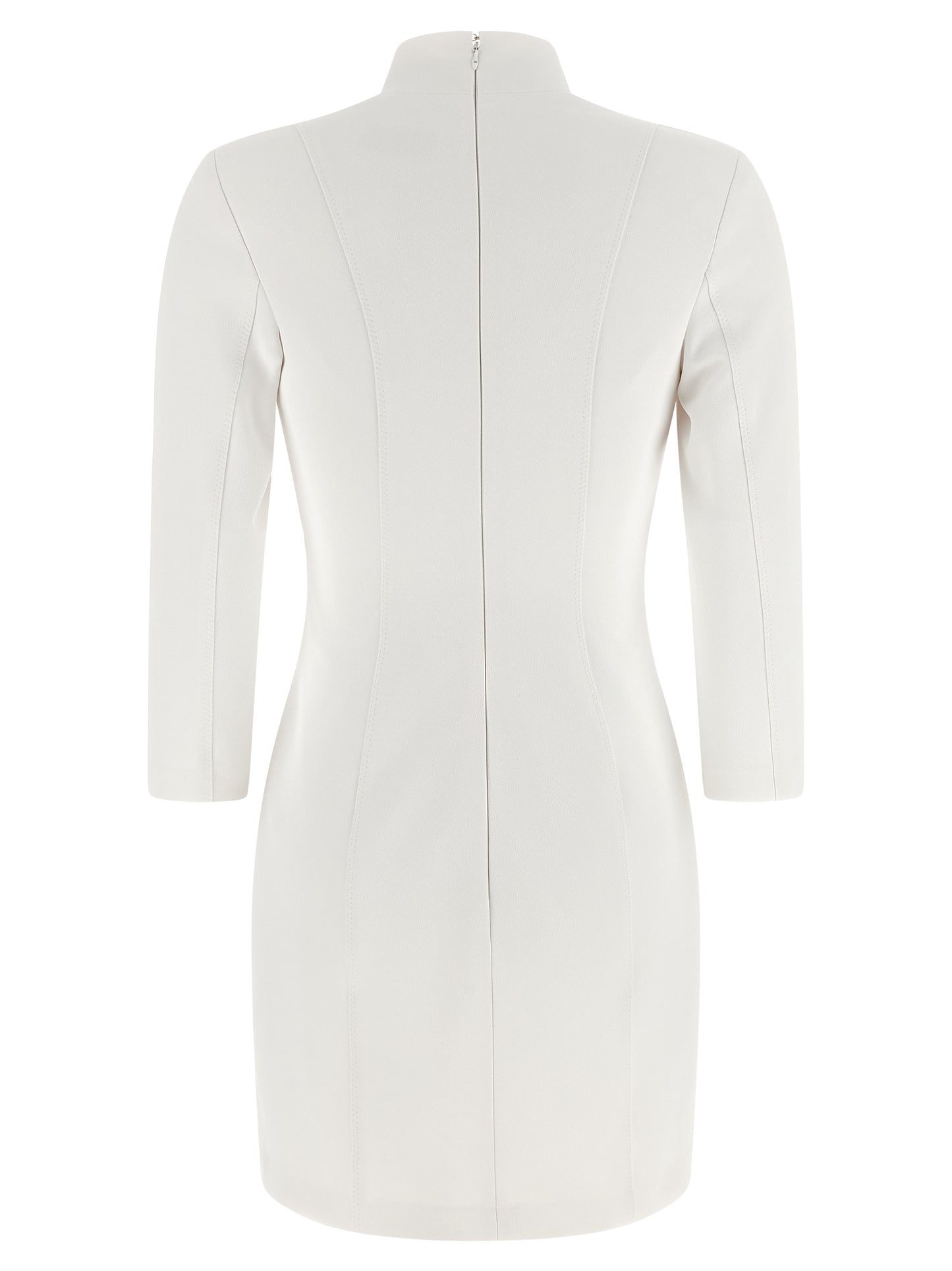 White Polyester Short Dress