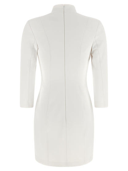 White Polyester Short Dress