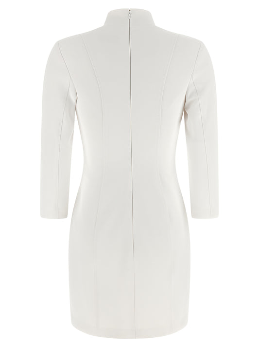 White Polyester Short Dress