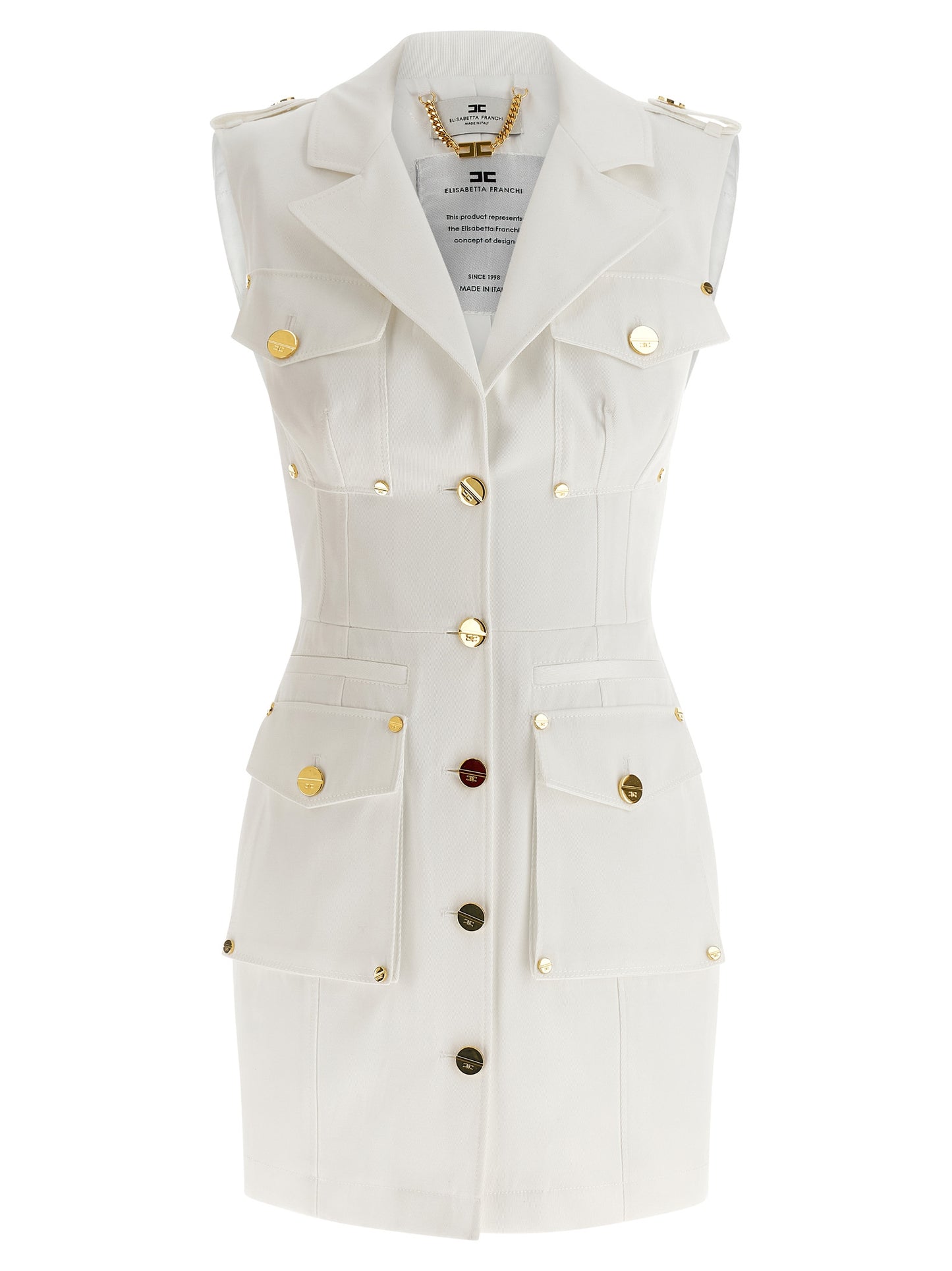 White Cotton Short Dress