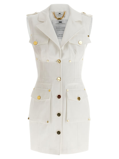 White Cotton Short Dress
