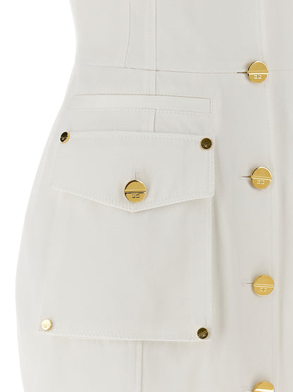 White Cotton Short Dress