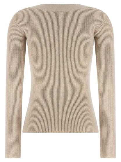Beige Wool Cardigan