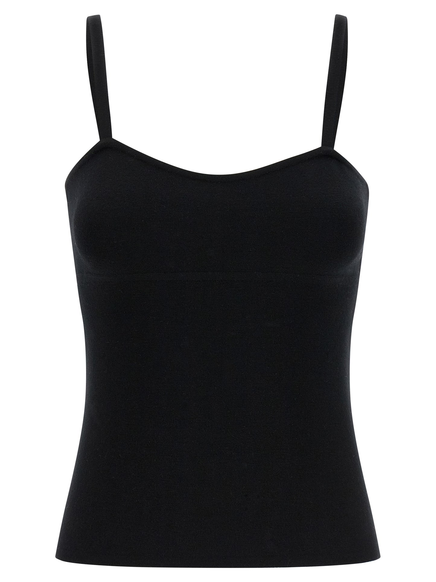 Black Virgin Wool Tank Tops