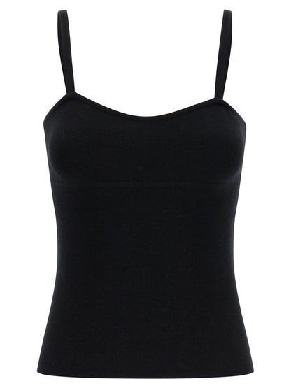 Black Virgin Wool Tank Tops