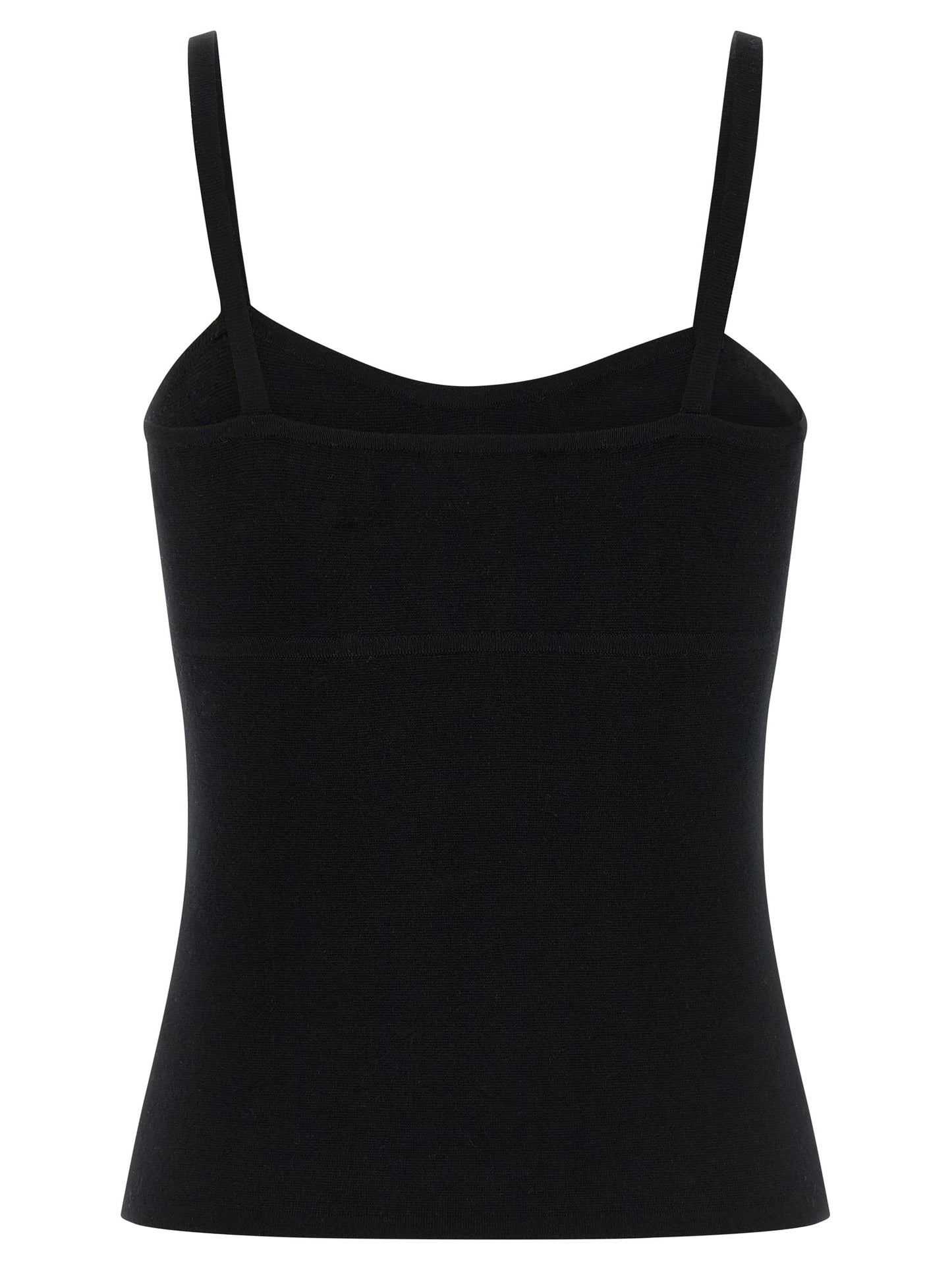 Black Virgin Wool Tank Tops