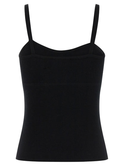 Black Virgin Wool Tank Tops