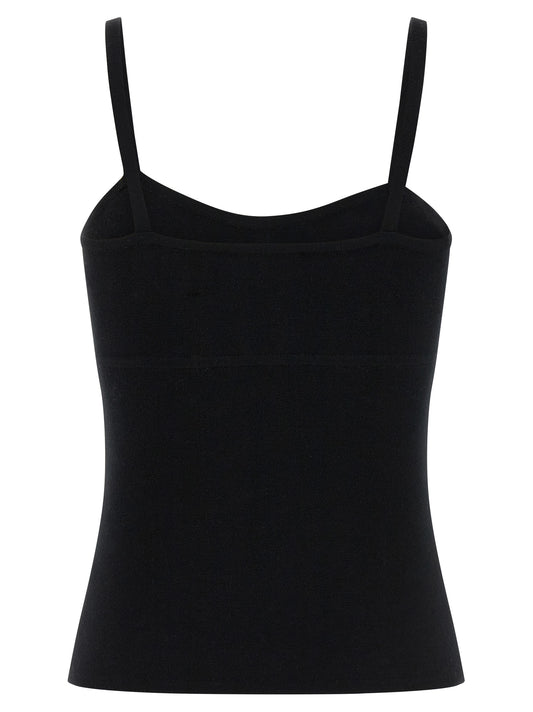 Black Virgin Wool Tank Tops