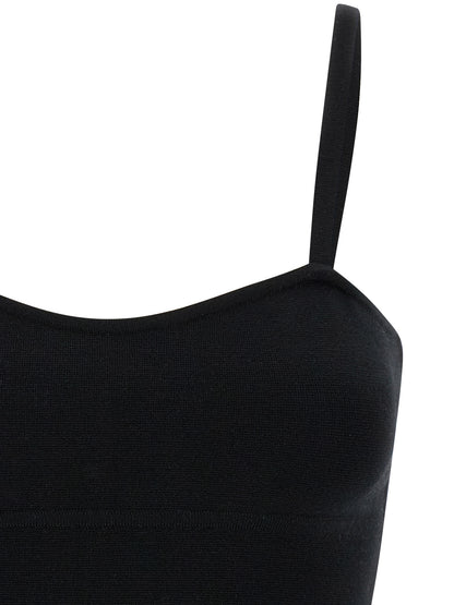 Black Virgin Wool Tank Tops