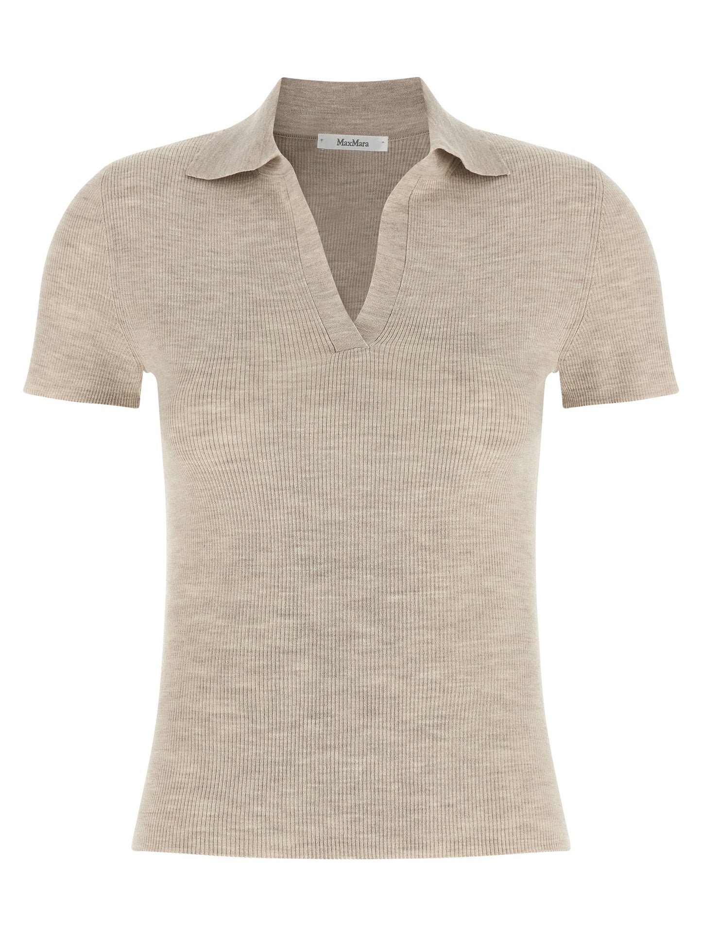 Beige Virgin Wool Polo Shirt