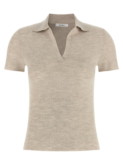 Beige Virgin Wool Polo Shirt