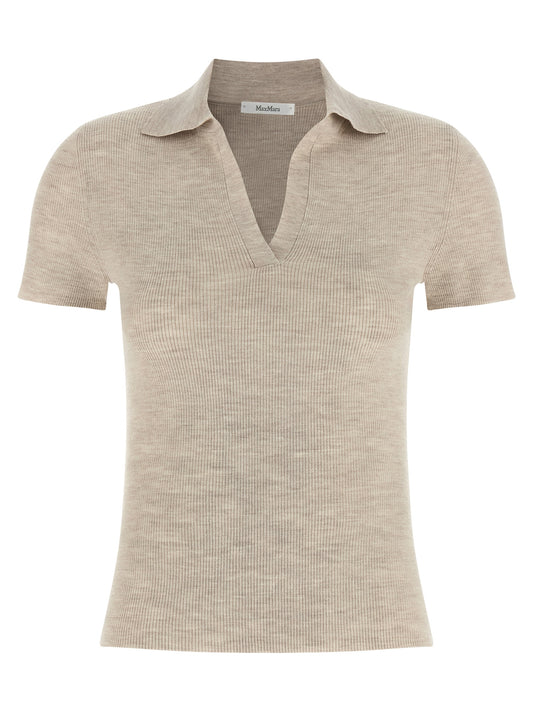 Beige Virgin Wool Polo Shirt