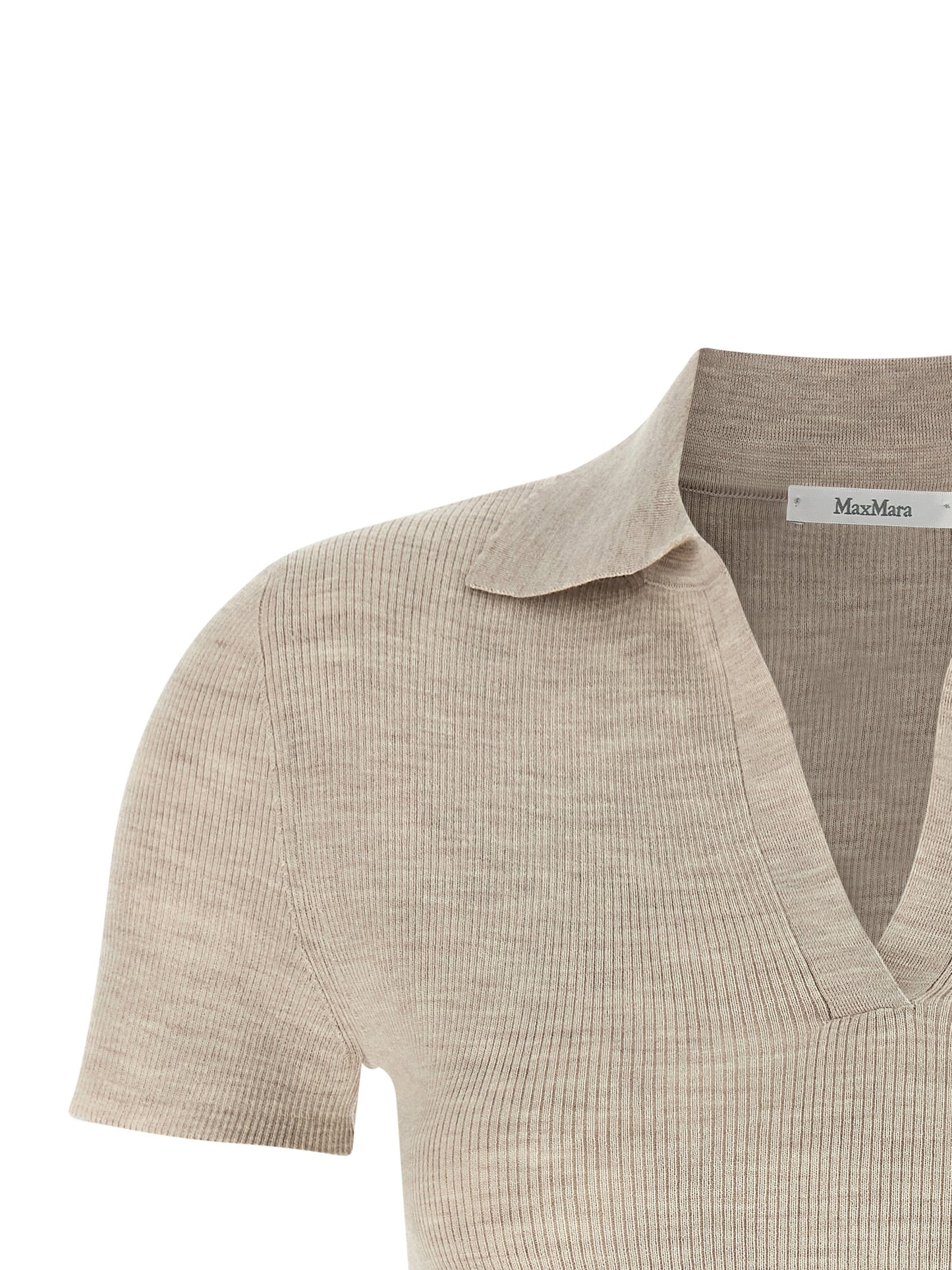 Beige Virgin Wool Polo Shirt