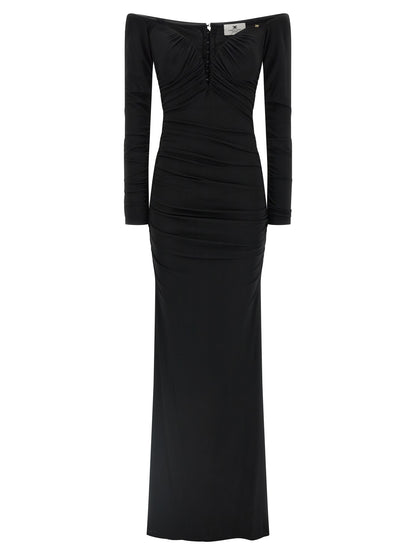 Black Viscose Long Dress