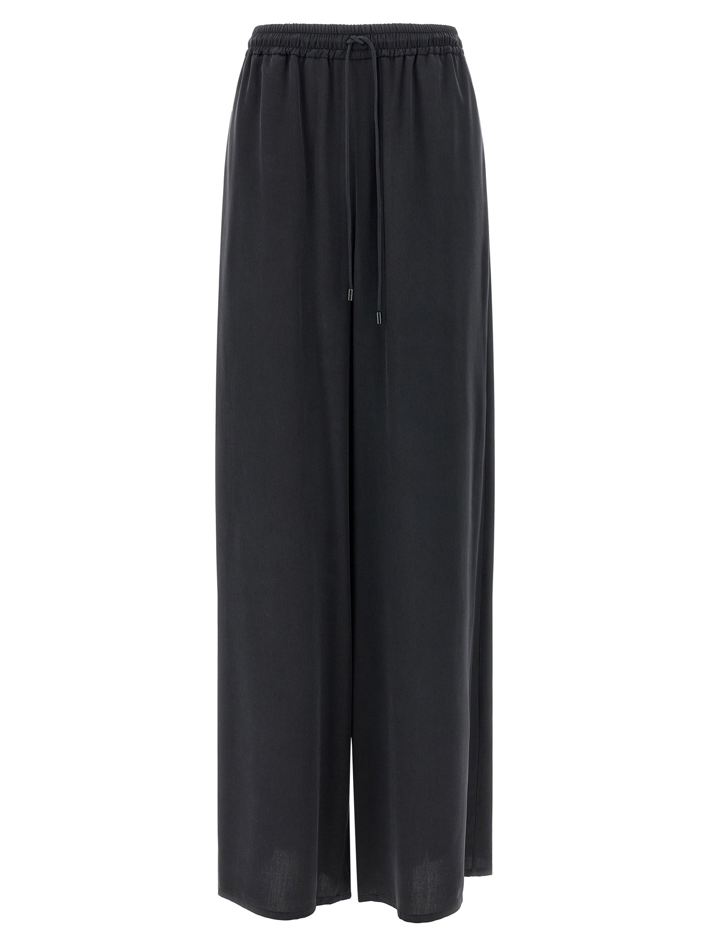 Blue Silk Casual Pants