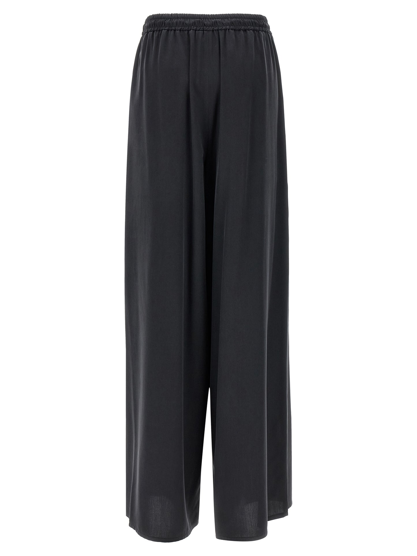 Blue Silk Casual Pants