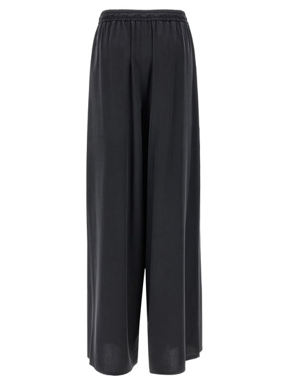 Blue Silk Casual Pants