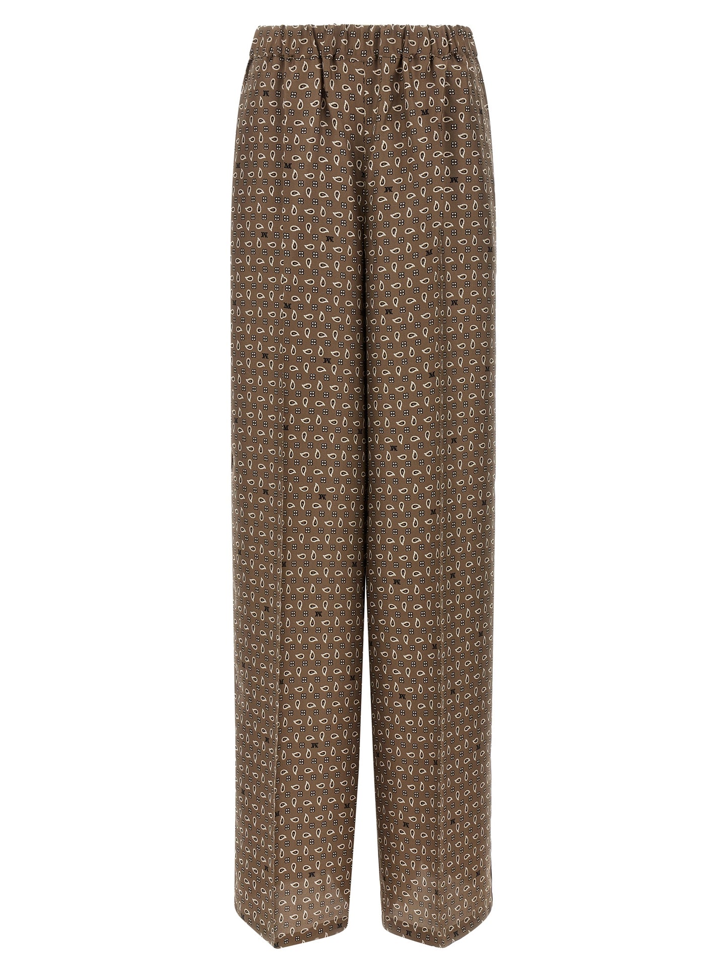 Brown Silk Casual Pants
