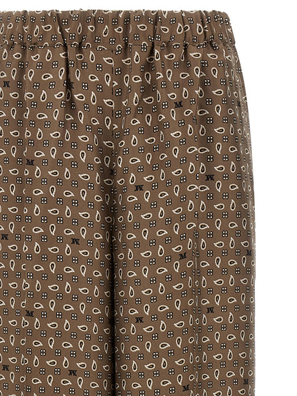 Brown Silk Casual Pants