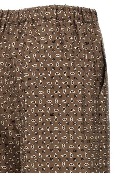 Brown Silk Casual Pants