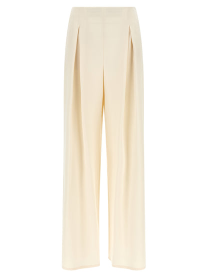 White Silk Casual Pants