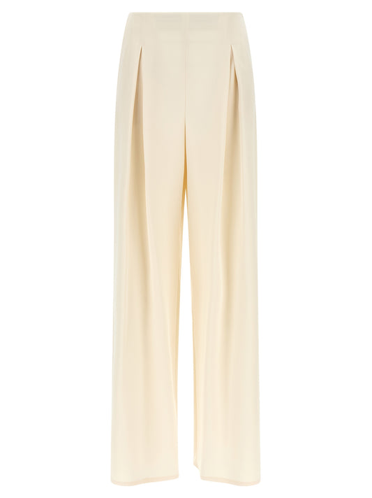 White Silk Casual Pants