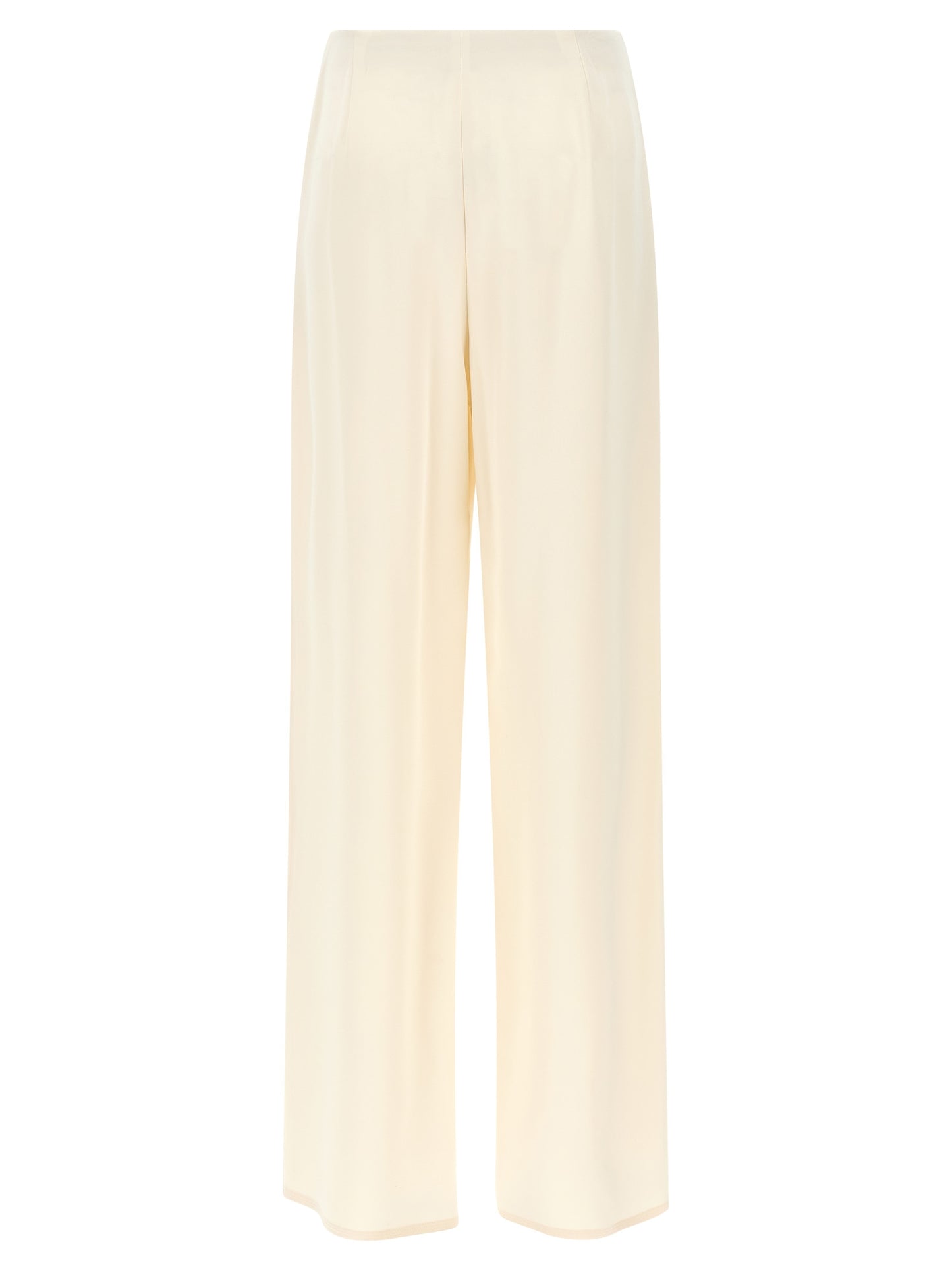White Silk Casual Pants