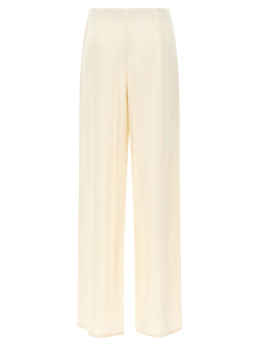 White Silk Casual Pants
