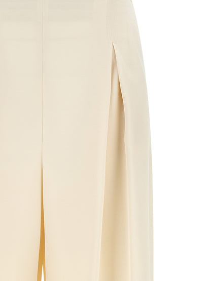 White Silk Casual Pants