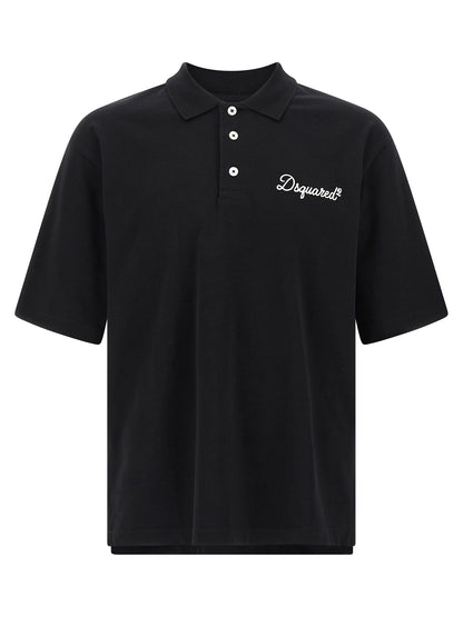Black Cotton Polo Shirt