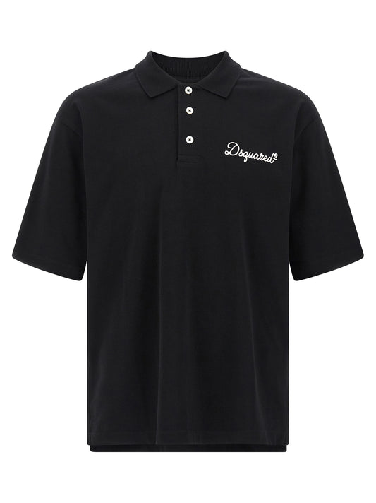 Black Cotton Polo Shirt