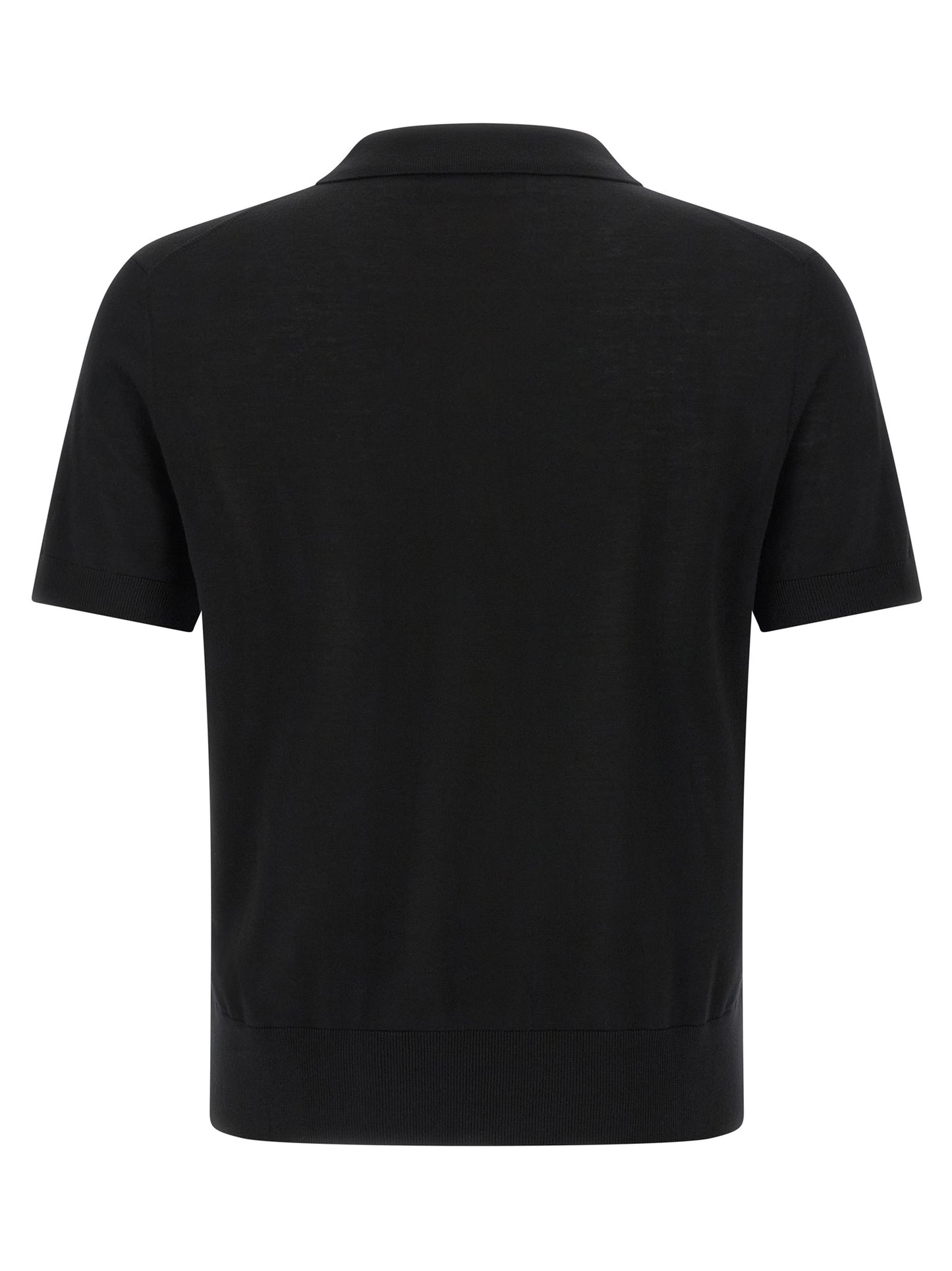 Black Wool Polo Shirt